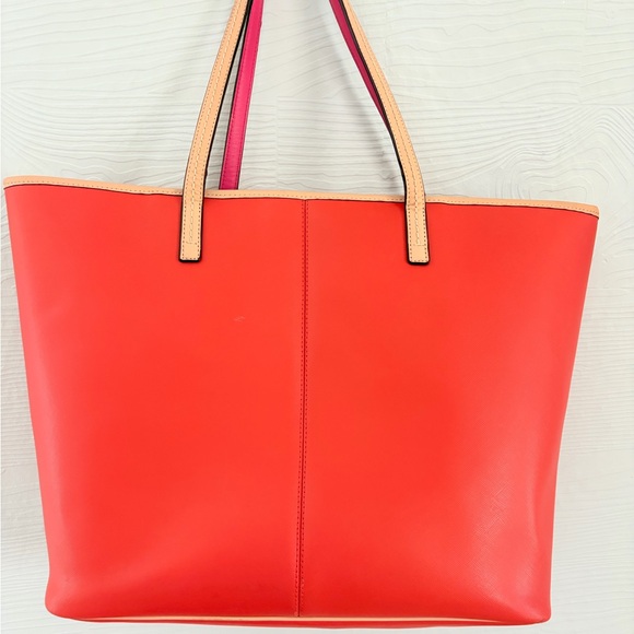 Coach Vibrant Red and Tan Tote Bag - Picture 2 of 6